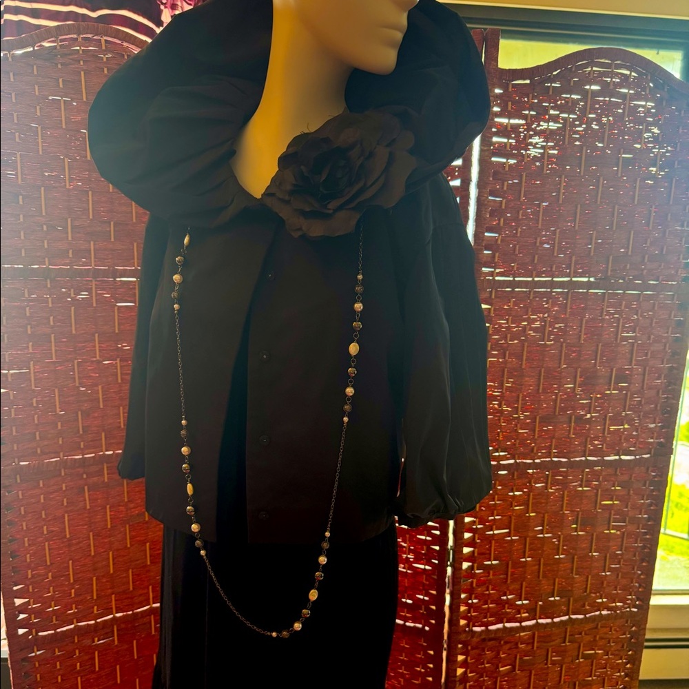 Satin jacket and beaded dress set
